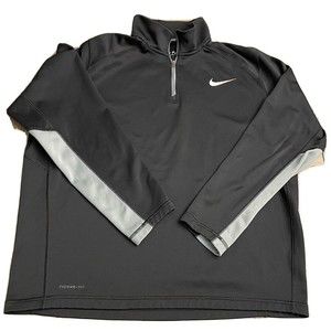 Mens Nike Performance Therma-Fit Black 1/4 Zip Pullover EUC Size XL Black